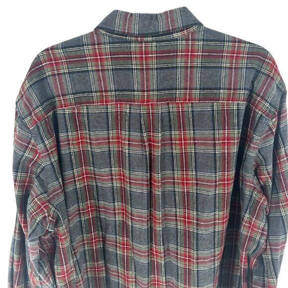 LL Bean Shirt Mens XL Tall Gray Plaid Soft Flannel Long Sleeve Traditional Fit - Picture 11 of 16